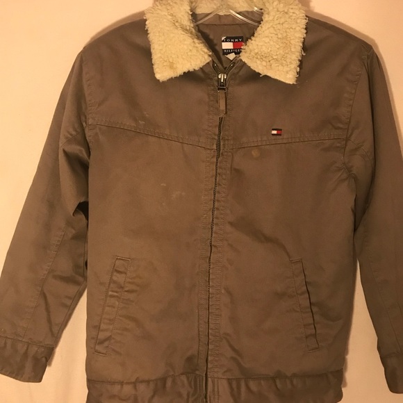Tommy Hilfiger faux fur army khaki bomber jacket - Picture 2 of 7